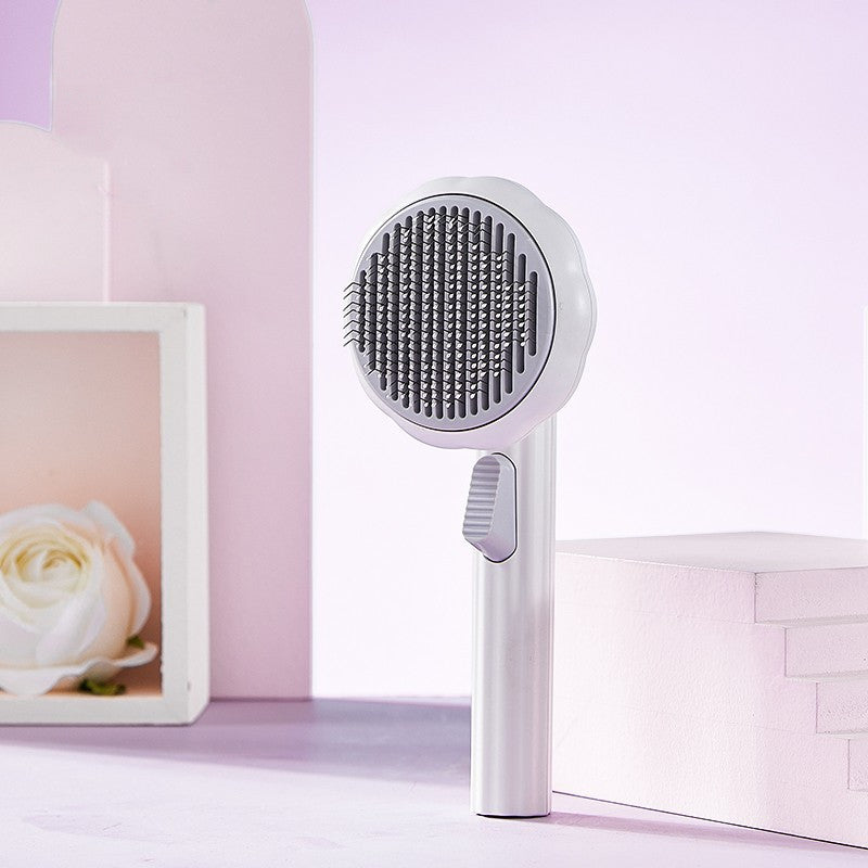 Self-Cleaning Cat Brush With Soothing Massage & Shed Control - Glow My Cat