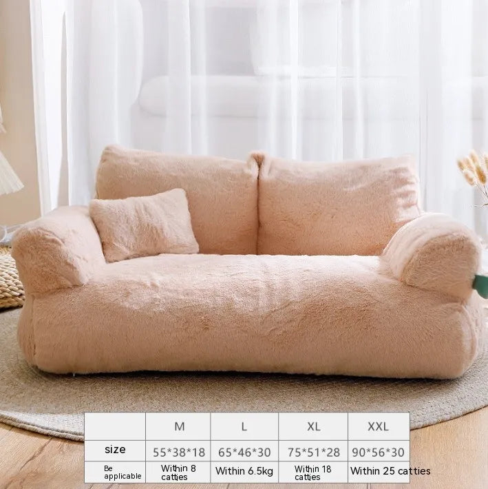 Luxury Plush Cat Sofa Bed – Cozy Winter Nest - Glow My Cat