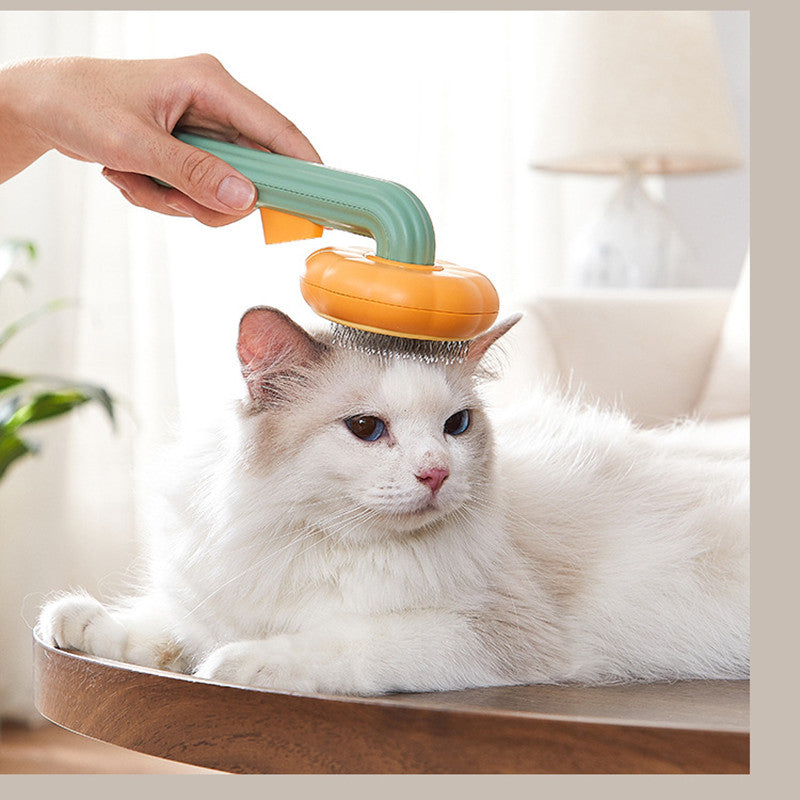 Self-Cleaning Cat Brush With Soothing Massage & Shed Control - Glow My Cat