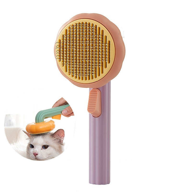 Self-Cleaning Cat Brush With Soothing Massage & Shed Control - Glow My Cat