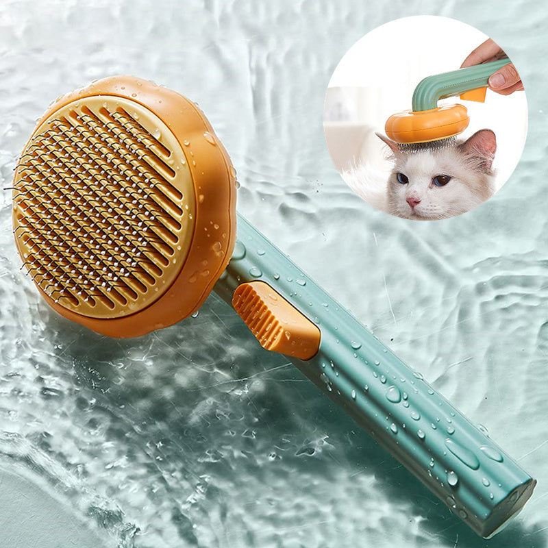 Self-Cleaning Cat Brush With Soothing Massage & Shed Control - Glow My Cat