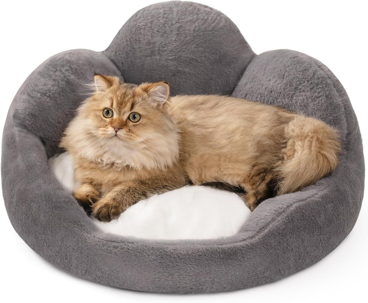 Fluffy Flower Cat Bed – Cozy, Cute & Non-Slip Comfort - Glow My Cat