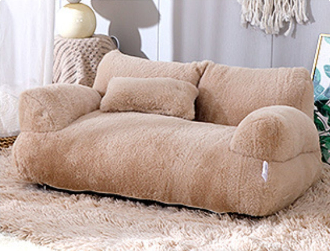 Luxury Plush Cat Sofa Bed – Cozy Winter Nest - Glow My Cat