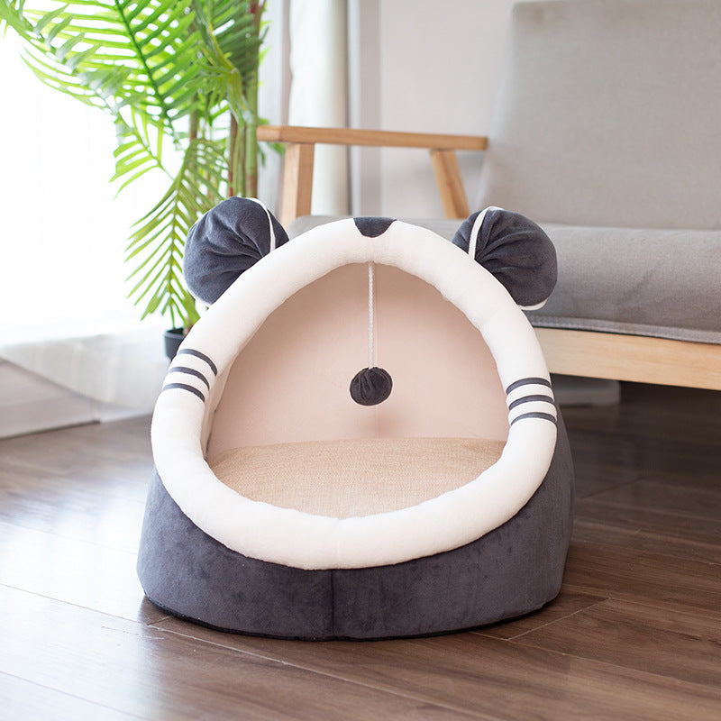 Cozy Winter Cat Litter Kennel with Plush Velvet Lining - Glow My Cat