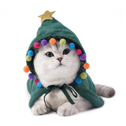 Adorable Pet Christmas Cloak – Cozy Holiday Costume - Glow My Cat