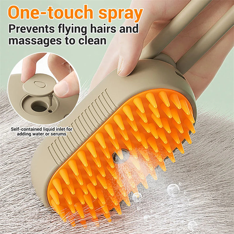Cat Grooming Brush With Steam – Detangles & Reduces Shedding - Glow My Cat