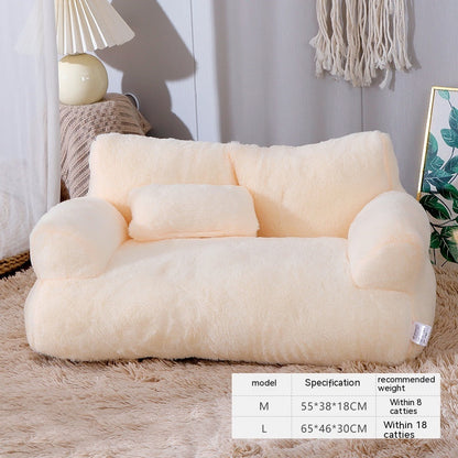 Luxury Plush Cat Sofa Bed – Cozy Winter Nest - Glow My Cat