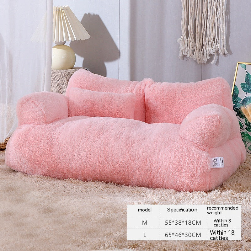 Luxury Plush Cat Sofa Bed – Cozy Winter Nest - Glow My Cat