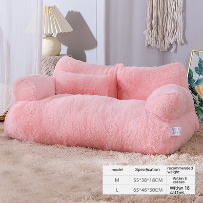 Luxury Plush Cat Sofa Bed – Cozy Winter Nest - Glow My Cat
