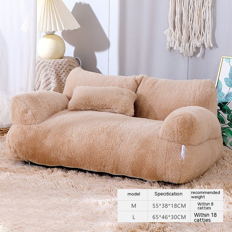 Luxury Plush Cat Sofa Bed – Cozy Winter Nest - Glow My Cat