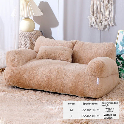 Luxury Plush Cat Sofa Bed – Cozy Winter Nest - Glow My Cat