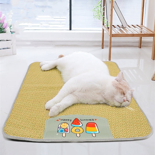 Cooling Cat Mat – Breathable Rattan Bed for Hot Summer Days - Glow My Cat