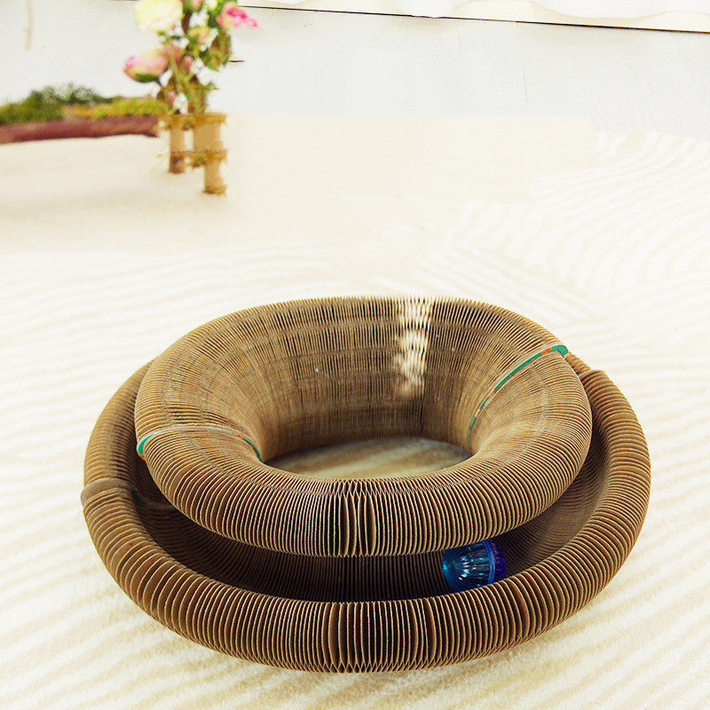 Foldable Cat Scratching Board with Ball – Cute & Durable - Glow My Cat