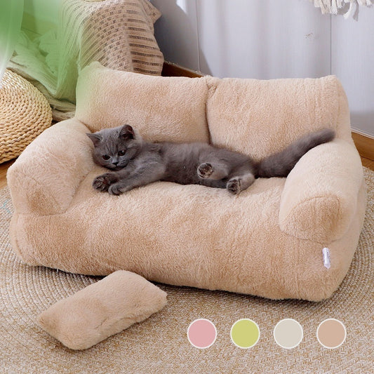 Luxury Plush Cat Sofa Bed – Cozy Winter Nest - Glow My Cat
